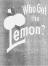 Who Got The Lemon?
                            Buck Dance Rag - Sheet Music Cover