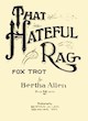 Sheet music cover for That Hateful
                              Rag (Berttha Allen)