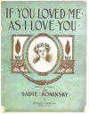 If You Loved Me As I Loved You Sheet
                              Music Cover