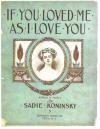 If You Loved Me As I Loved You Sheet
                              Music Cover