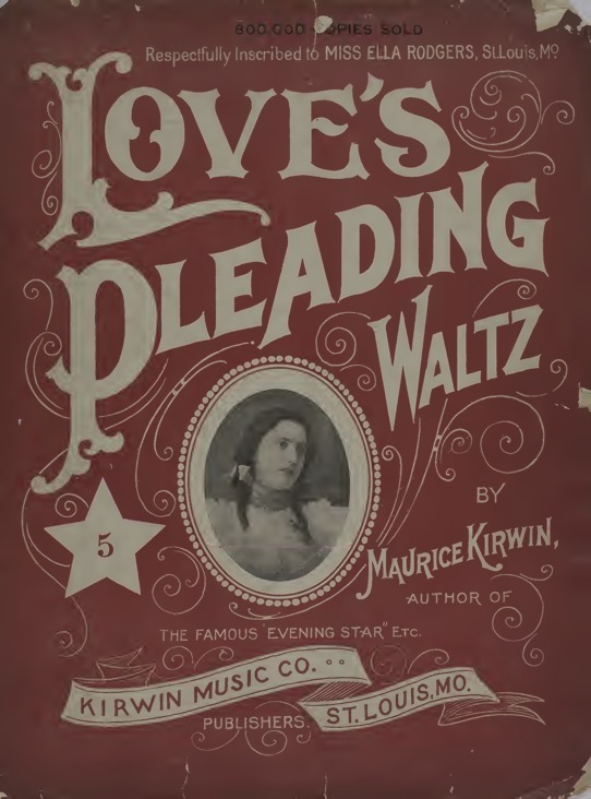 Sheet music cover for Love's Pleading:
Waltz