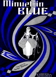 Sheet music cover for Minuet in Blue
                          (George Fairman)