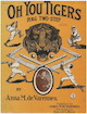 Sheet music cover for Oh You Tigers:
Rag Two Step