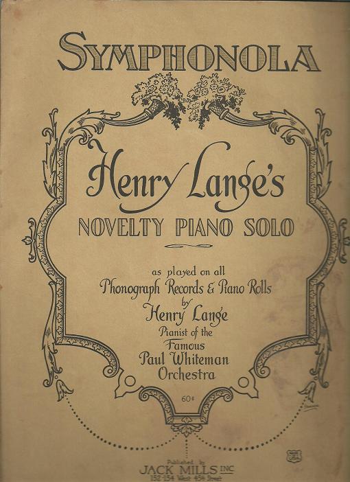 Sheet music cover for Symphanola (Henry
                            Lange)