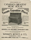 Toronto Exhibition March Sheet
                                Music Cover